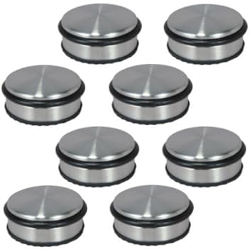 KROLLMANN Türstopper Sets Türpuffer Tür-Stopper Halter Puffer Edelstahl-Design Hoch oder Niedrig (Niedrig 8 Stueck)