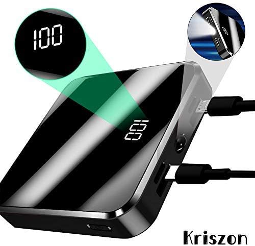 Mini Power Bank Portable Charger 10000mAh, Dual USB Port Portable Charger 2A High-Speed Charge High Capacity with LCD Digital Display 2 USB Output for Smart Phone, Android Phone, Tablet etc (Black)