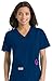 Urbane Women's Double Pocket Crossover Scrub Top, Navy, Small