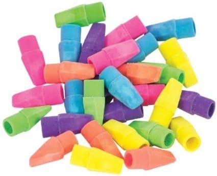 Ellami ® 400 PCS Assorted Colors Pencil Cap Erasers