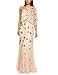 Adrianna Papell Women's One Shoulder Beaded Blousant Dress, Nude, 10