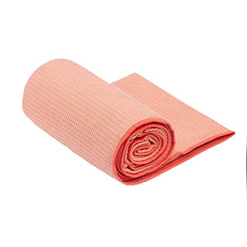 shandali stickyfiber hot yoga towel - tamaño de esterilla de yoga con respaldo de silicona, absorbente, antideslizante, bikram de 24 