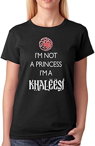 Games of Throne Im Not a Princess Im a Khaleesi for Women T-Shirt (3X-Large, Black)