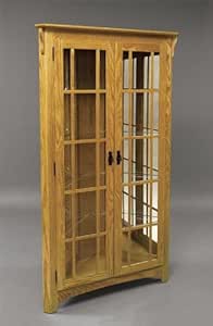 Amazon.com: Amish Mission Style Corner Curio Cabinet: Kitchen & Dining