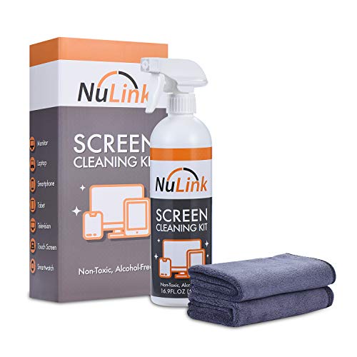 Screen Cleaner Spray, NuLink TV Screen Cleaner Liquid, Microfiber Cloth