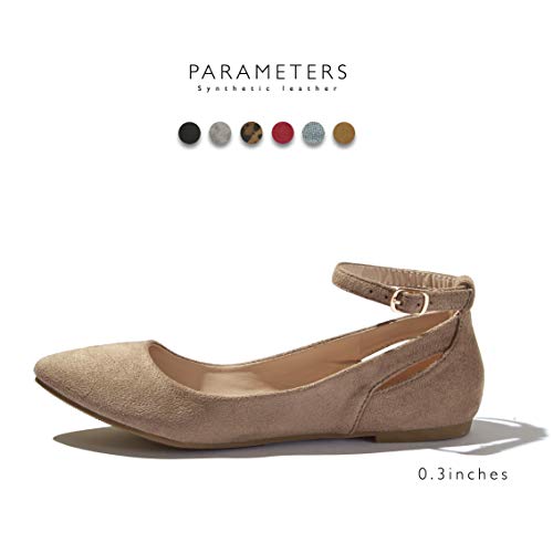 DailyShoes-Womens-Fashion-Adjustable-Ankle-Strap-Buckle-Pointed-Toe-Low-Wedge-Flat-Shoes