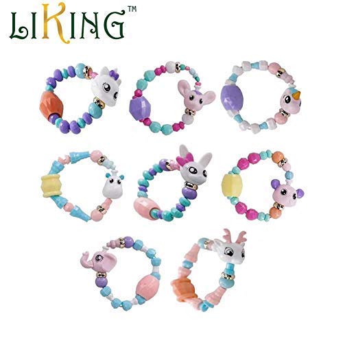 8pcs Animal Twisty Bracelets -Magic Bracelets Cute Transformable Collectible Twisty Pets Bracelet Children's Pre-Kindergarten Magical Animal Twist Bracelet DIY Toys Set, Birthday for Kids, Girls