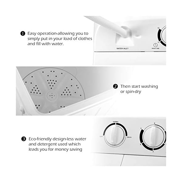 Giantex Portable Mini Compact Twin Tub Washing Machine 17.6lbs Washer