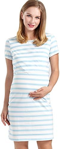 GHO Womens Maternity Nursing Dress Layered Breastfeeding Casual Clothing