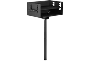 TITAN GREAT OUTDOORS Ash & Ember 384 Sq. In Park-Style Charcoal Grill, Single Post Barbeque Grill, Adjustable Grate Height with Spring Handles, Outdoor Camping & Backyard BBQ Cookout