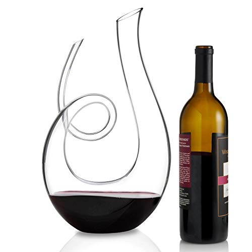 Wine Enthusiast Lead-Free Crystal Art Series Treble Wine Decanter - Thumbnail 5