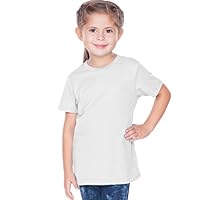 Kavio! Toddlers Crew Neck Short Sleeve Tee Jersey (Same TJC0440) White 5T