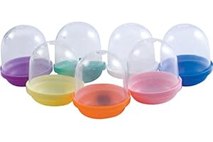 A & G 24 Pack Count 2 Inch Empty Plastic Gumball Vending Machine Toy Acorn Refill Capsules Colors and with Clear Lids Easter Halloween Christmas Craft Art Eggs Red Round Vend Caps Blue Green Pink