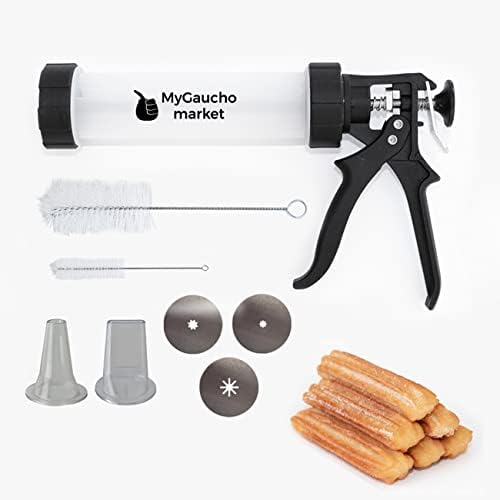 Churro Maker Gun. Holds 1 lb Churro Dough. Includes 3 Exchangable