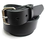 Mens Heavy Duty Black Leather Belt 1 1/4