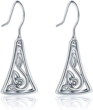 CELESTIA Jewellery 925 Sterling Silver Eardrop for Women & Girls, Vintage Celtic Eternal Knot Geometry Design Fishhook Earrings, Best Birthday/Anniversary Gifts for Her