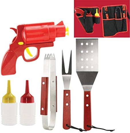 Smokin' Grill BBQ Tools &amp; Condiment Dispenser Set