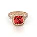 Yoursfs Shinning Vivid Red Coral Ring in 18k rose gold plated Cushion-cut Zirconia Fashion Lantern Anniversary Rings (9)
