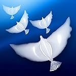 kingmys Helium Balloons, Peace Dove Balloon for Weddings, Anniversary, Christenings, Birthdays, Memorials and Other Occasions, White, Set of 20