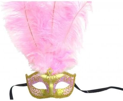 FABULUOS Venetian Half Face Eye Masquerade Halloween Costume Party M6151 (M6151-Pink Gold)