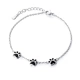 S925 Sterling Silver Puppy Dog Cat Pet Paw Print Bracelets