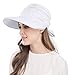 Wide Large Brim Sun Hat Summer UV Protection Thin Hat 2 in 1 Beach Sun Hat,White,One Size