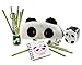 Adorable Panda Theme Stationery Set 6 Pieces Include 1 Pencil Holder with 12 Pencil 1 Key Chain 1 Pen Case 1 Sharpener 1 Memo Pad 1 Ceramic Panda Toy for Kids School Study Gift