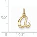 JewelrySuperMart Collection 14k Yellow Gold Cursive Script Lower-case Initial Pendant