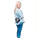 Catty Kelly Emoji Leather Handbag Cross Body Shoulder Messenger Bag (Black)