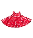 Red & Silver Dress Teddy Bear Clothes Outfit Fits Most 14