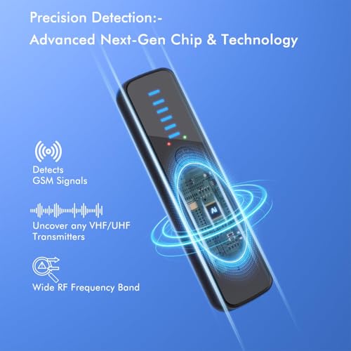 Upgraded Hidden Camera Detector - AI-Powered Anti-Spy Device, GPS Tracker & Bug Detector, Portable RF Signal Scanner for Hotels, Travel, Home & Office (Black)
