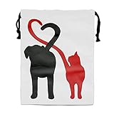 Drawstring Gym Sport Bag Pets Shaped Heart Casual