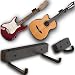 RawRock Horizontal Guitar Hanger Tilt and Display Your Guitar, Ukulele, Bass, Electric Guitar, Banjo at a Slanted Angle Sideways - Hang for easy access (Black Stain)