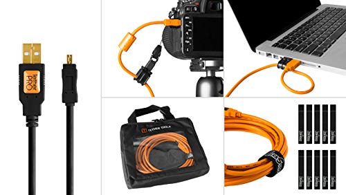 Starter Tethering Kit, w/TetherPro USB 2.0 to Mini-B 8-Pin Cable, 15' (4.6m), Black