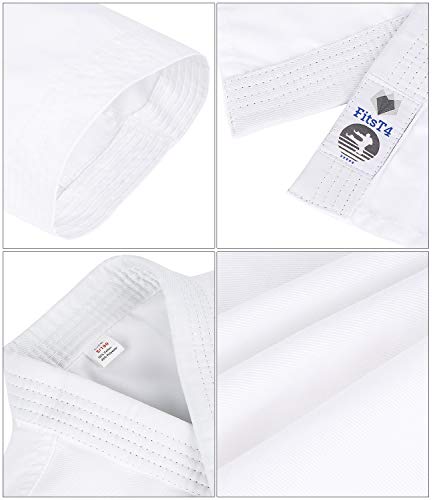 image for FitsT4 Sports FitsT4 Karate Gi Jacket Lightweight 7.5oz White Karate M
