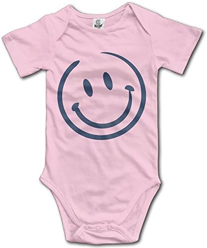 Smiley Face Bodysuit Baby Playsuit Union Suit Baby Short-Sleeve Bodysuit
