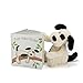 Jellycat Puppy Makes Mischief Board Book and Bashful Black and Cream Puppy, Medium 12 inches