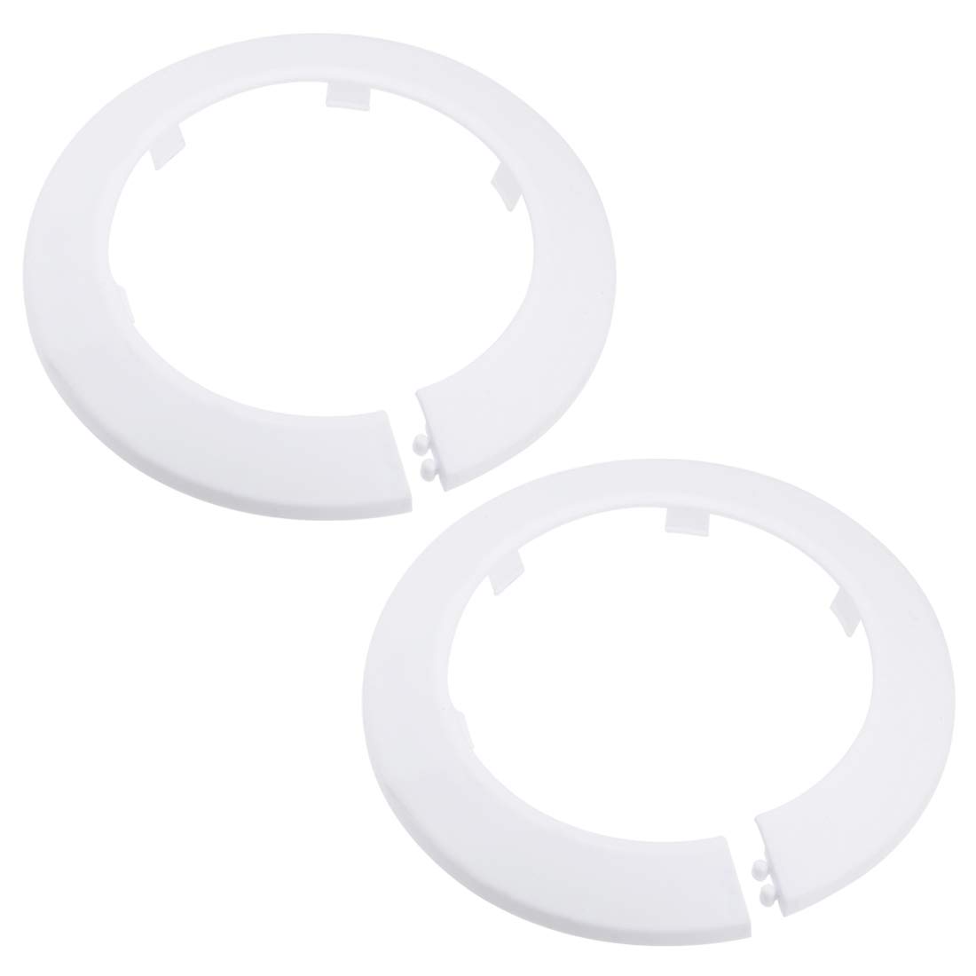 sourcing map 89mm Pipe Cover Decoration PP Plastic Water Pipe Escutcheon White 2pcs