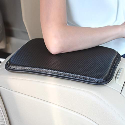 GAMPRO Luxury PU Soft Leather Car Center Console Cushion(11x 8.6 inches) Vehicle Seat Cushions Armrest Pillow Pad for Car Motor Auto Vehicle, Raises Your Center Console (Black1)