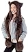 Winter Cute Plush Furry Animal Hoodie Hat, Scarf, and Paw Mittens