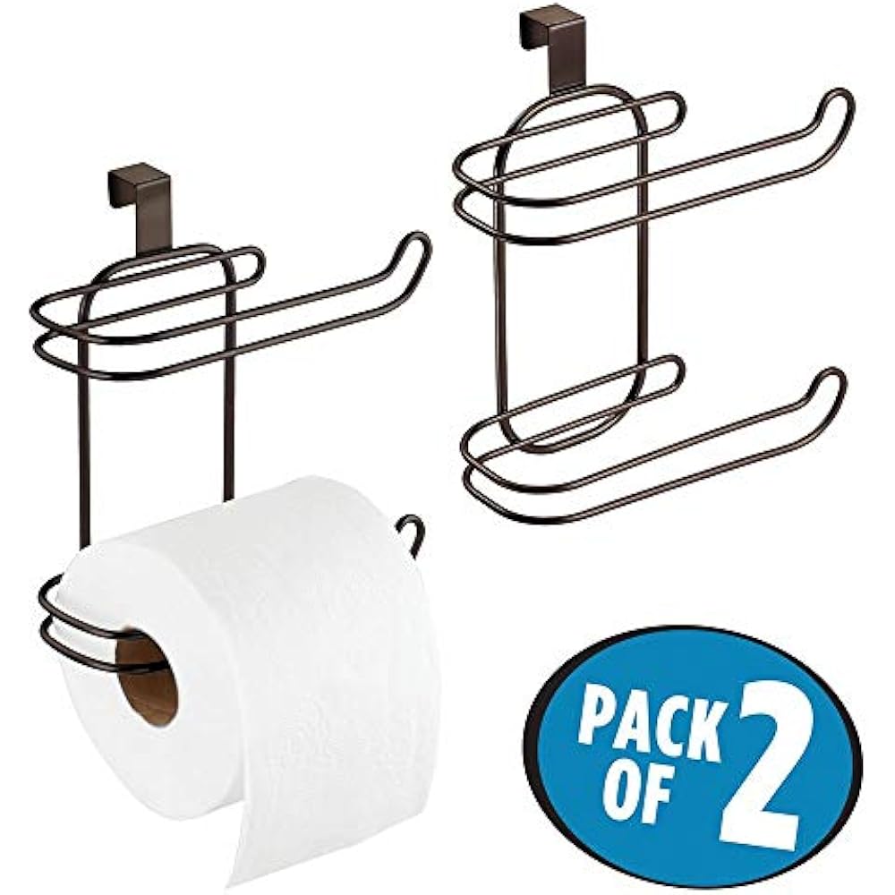 MDesign Metal Compact Hanging Over The Tank Toilet Tissue Paper Roll