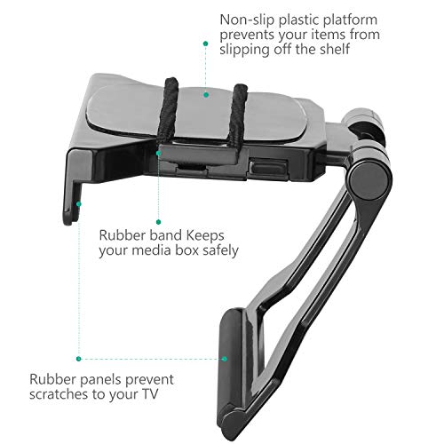 WALI TV Top Shelf, 5 x 5 Inch Flat Panel Adjustable Clip Mount Holder