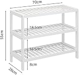 Vencier Bamboo Shoe Rack Natural 3 Tier Easy Assembly Strong Design view 4