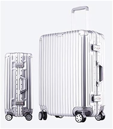 Runtongshanghang High-end Aluminum Frame Trolley Universal Wheel Student Password Travel Luggage Male Luggage 28 Inch (Color : Silver)