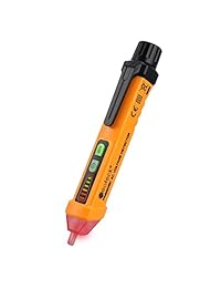 neoteck Detector de voltaje Tester 12   1000 V AC Voltaje sin contacto pluma herramienta de comprobación de circuito con linterna LED BEEPER bolsillo clip orange