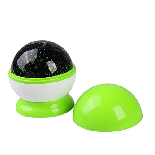Rotating Romantic Star Moon Sky Cosmos Night Projector Light Lamp Green