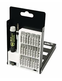 Wiha 75992 System 4   Juego de puntas intercambiables de precisión, Torx, ranuradas, Phillips, hexagonal, mango de precisión seguro ESD, 27 piezas en caja compacta