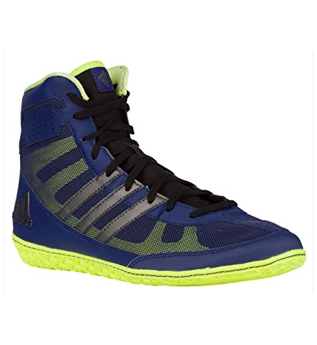 Adidas Mat Wizard Wrestling Shoes Navy/Silver/Lime Green Size 13