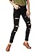 GLOSTORY Women's Destroyed Skinny Ripped Jeans Petite Girl Slim Fit Denim Pants