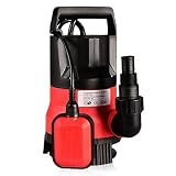 1/2 HP Submersible Pump 110V/60Hz Clean/Dirty Submersible Water Pump Flood Drain Garden Pond Swimming Pool Pump (1/2 HP_Red)